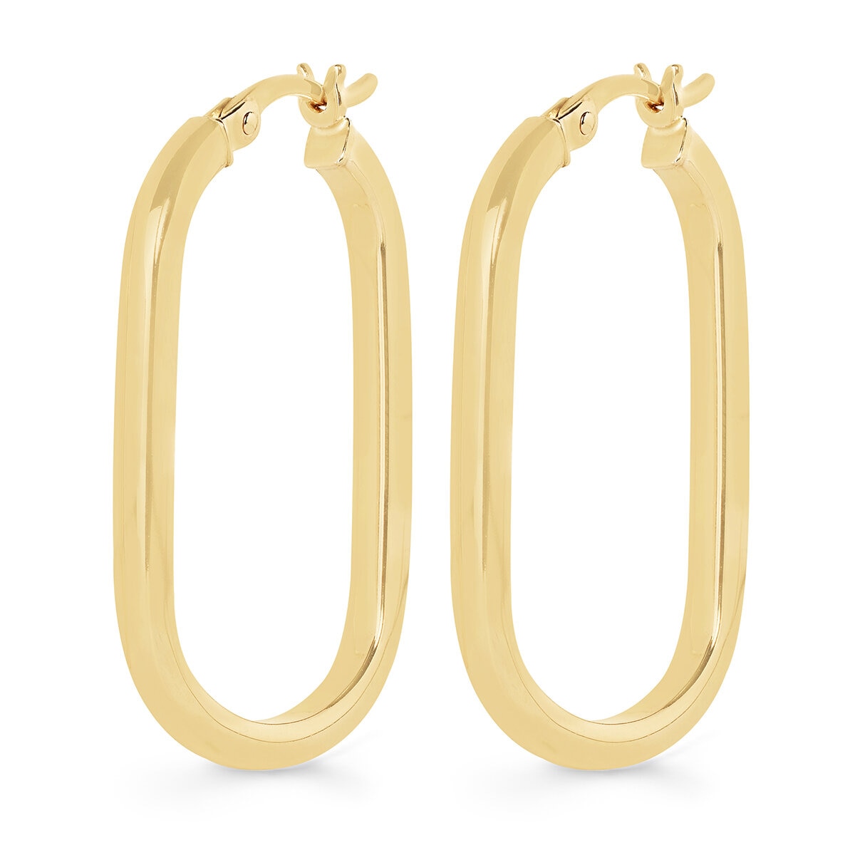 Arracadas Ovaladas, en Oro Amarillo 14K