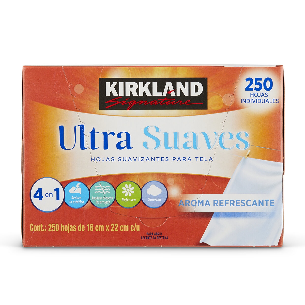 Kirkland Signature Hojas Suavizantes de Telas 500 piezas Kirkland Signature Hojas Suavizantes de Telas 500 piezas