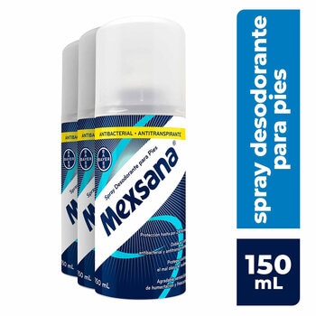 Mexsana Talco Spray Desodorante para Pies3 Frascos de 150mL c/u Mexsana Talco Spray Desodorante para Pies3 Frascos de 150mL c/u