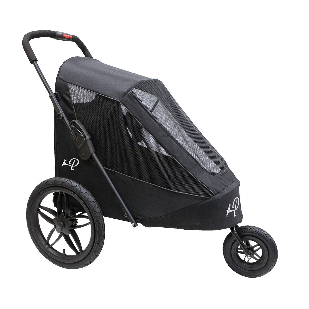 Breeze Jogger, carrito para perros para mascotas de tamaño mediano,  cochecito ventilado para gatos y perros, color negro