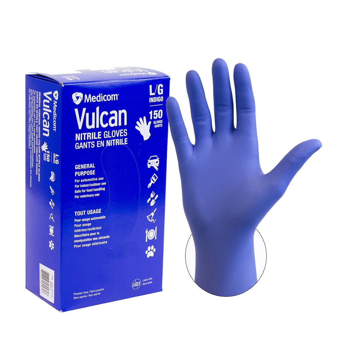 Vulcan Guantes de Nitrilo Talla Grande 150 piezas