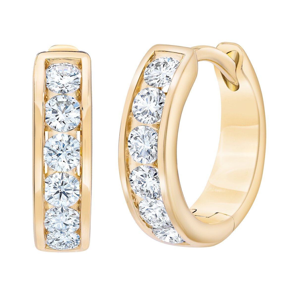 .50ctw, Arracadas de Diamantes, Corte Redondo Brillante, Oro Amarillo de 14K