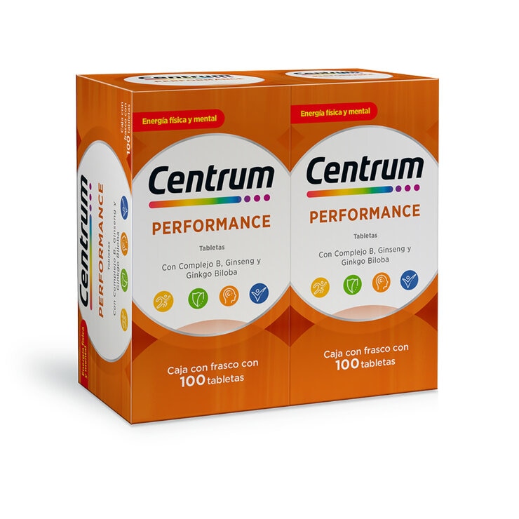 Centrum Performance Multivitamínico 2 Frascos con 100 tabletas c/u