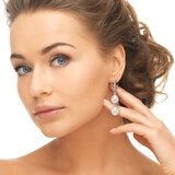 Aretes de Perlas, Oro Blanco de 14K