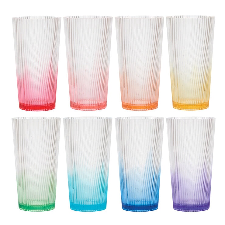Juego de 8 Vasos Acrílicos de Colores, 651mL Juego de 8 Vasos Acrílicos de Colores, 651mL