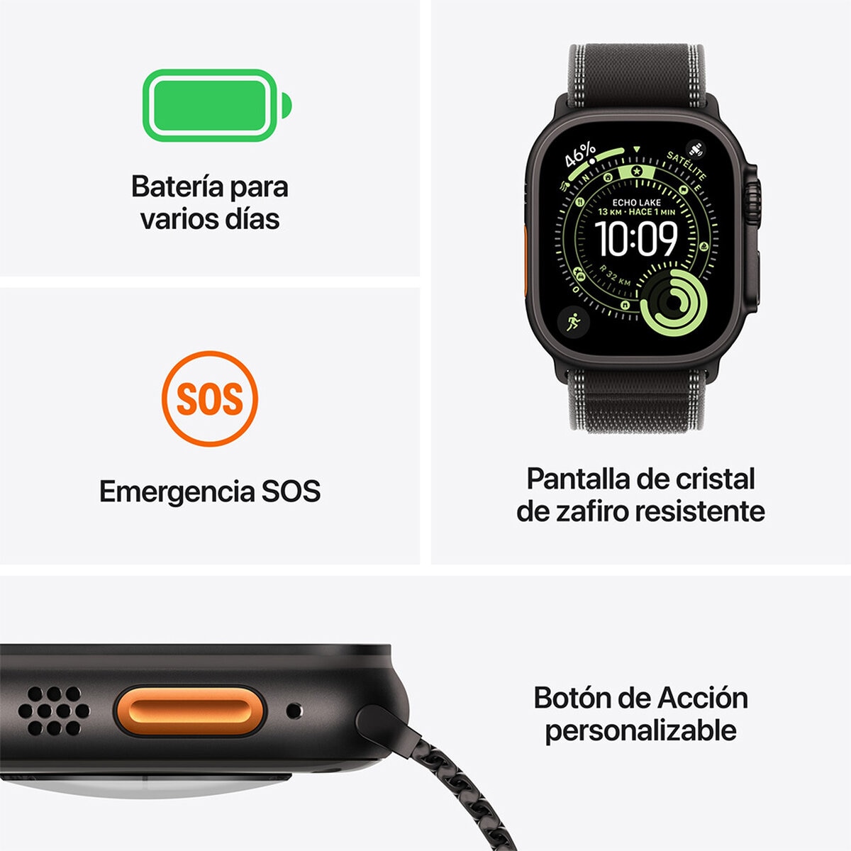 Apple Watch Ultra 3 (GPS + Celular) 49mm Titanio Negro + Correa Ocean Negro - Unitalla Apple Watch Ultra 3 (GPS + Celular) 49mm Titanio Negro + Correa Ocean Negro - Unitalla