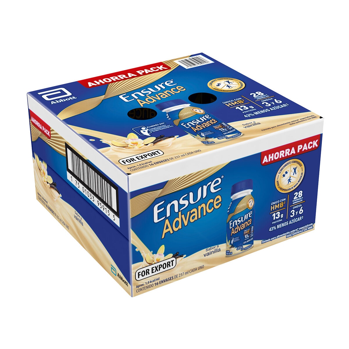 Ensure Advance Suplemento Alimenticio Sabor Vainilla 16 pzas de 237 ml Ensure Advance Suplemento Alimenticio Sabor Vainilla 16 pzas de 237 ml