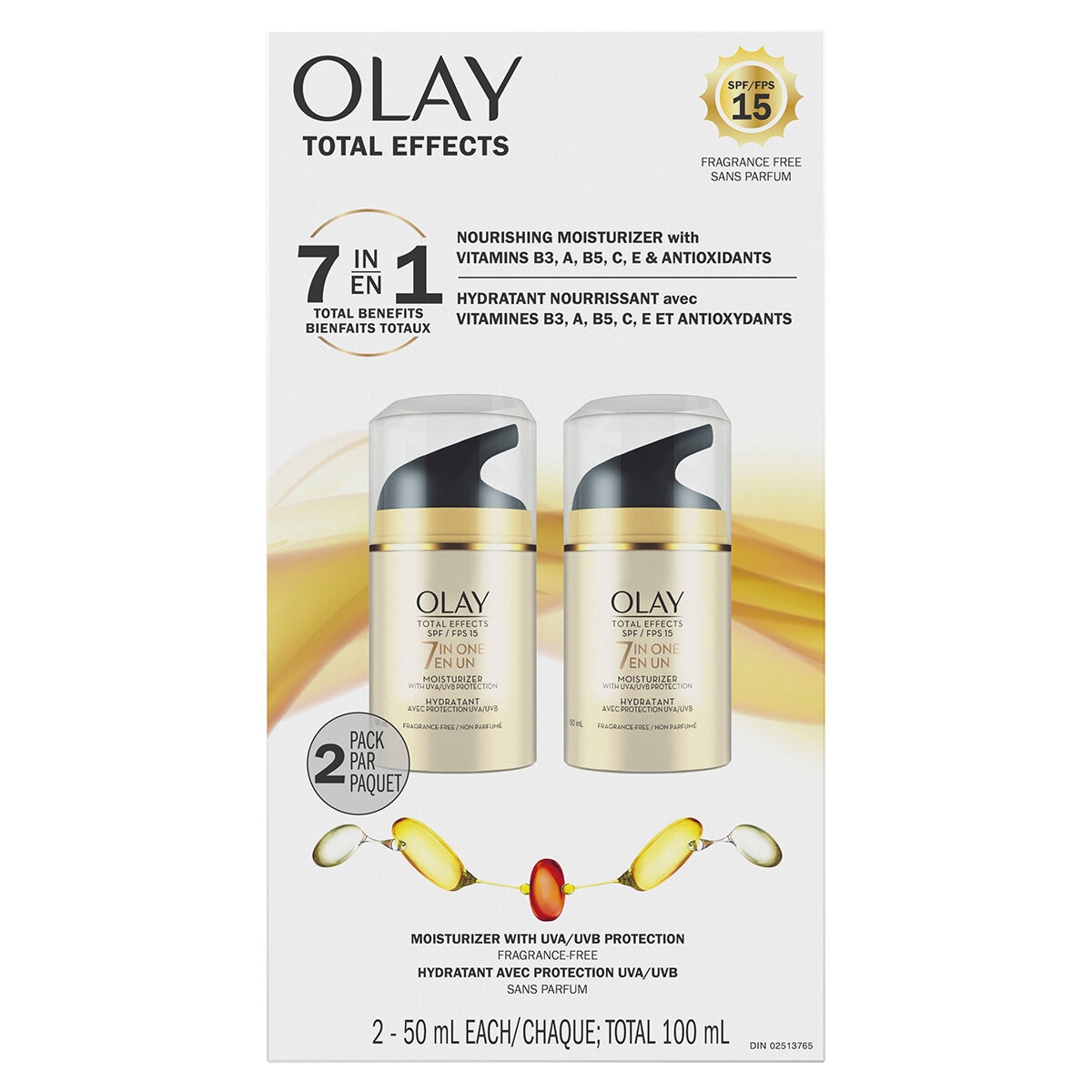 Olay Total Effects Crema Facial Anti-Edad 2 pzas de 50 ml