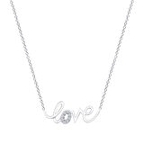 Dije de 'Love' de Diamantes, 0.05ctw, Oro Blanco 14K Dije de 'Love' de Diamantes, 0.05ctw, Oro Blanco 14K