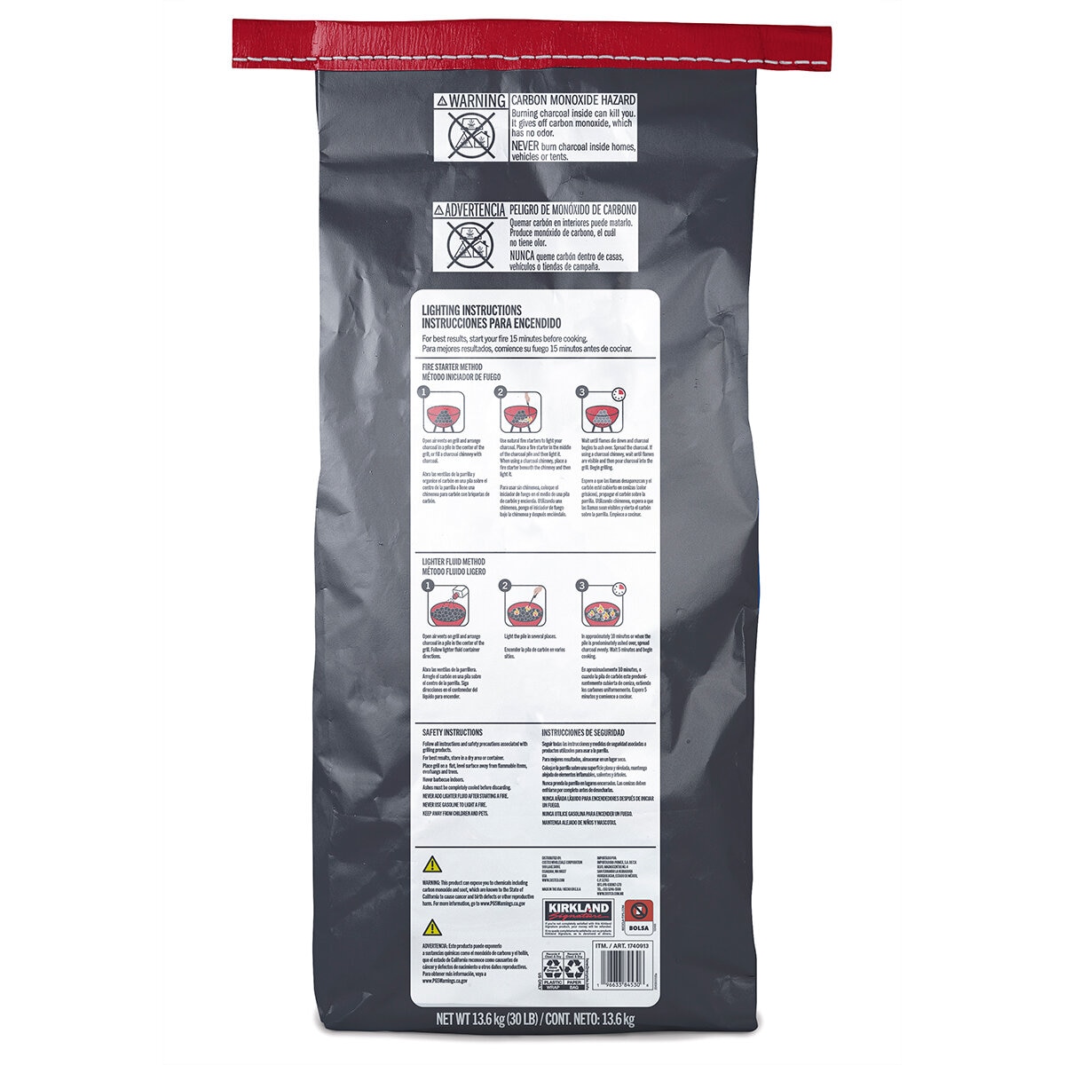 Kirkland Signature Briquetas de Carbón 13 kg Kirkland Signature Briquetas de Carbón 13 kg