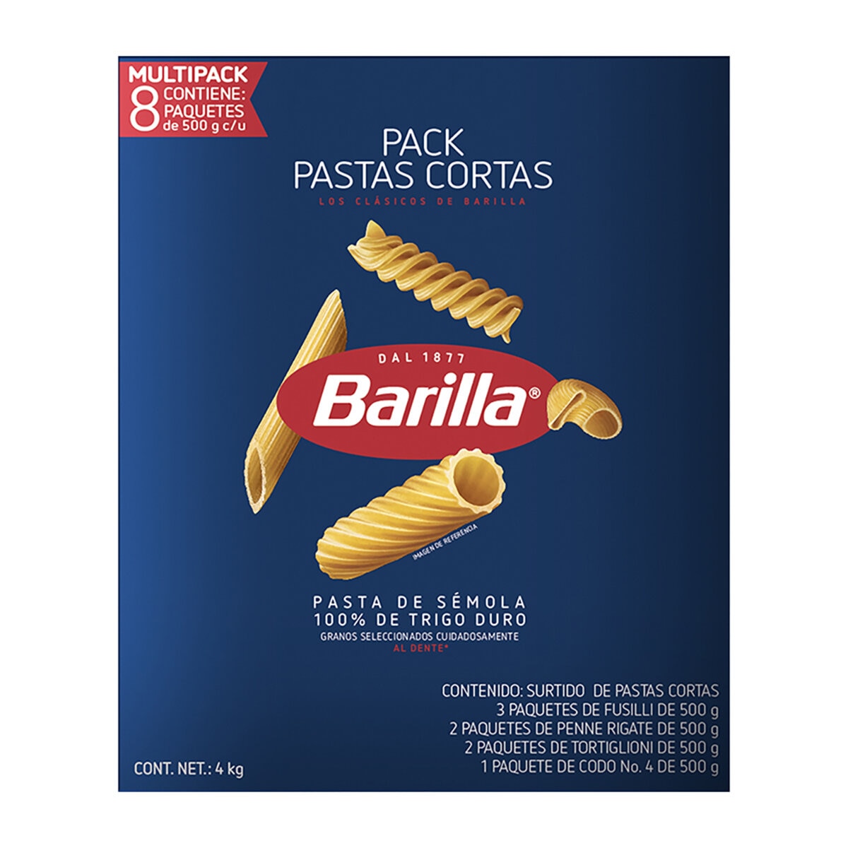 Barilla Surtido de Pastas Cortas 8 pzas de 500 g Barilla Surtido de Pastas Cortas 8 pzas de 500 g