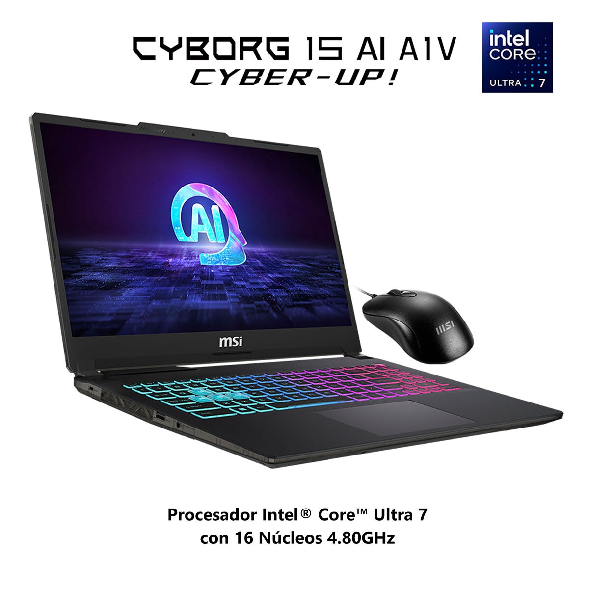 MSI Cyborg Gaming 15 Laptop 15.6'' FHD Intel Core Ultra 7 16GB 512GB SSD + Mouse MSI Cyborg Gaming 15 Laptop 15.6'' FHD Intel Core Ultra 7 16GB 512GB SSD + Mouse