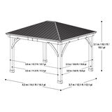 Yardistry, Gazebo de Madera de 3.7 m x 4.3 m