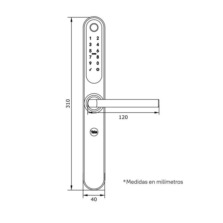 Cerradura Digital YSD100 para Puertas de Aluminio Negro Cerradura Digital YSD100 para Puertas de Aluminio Negro