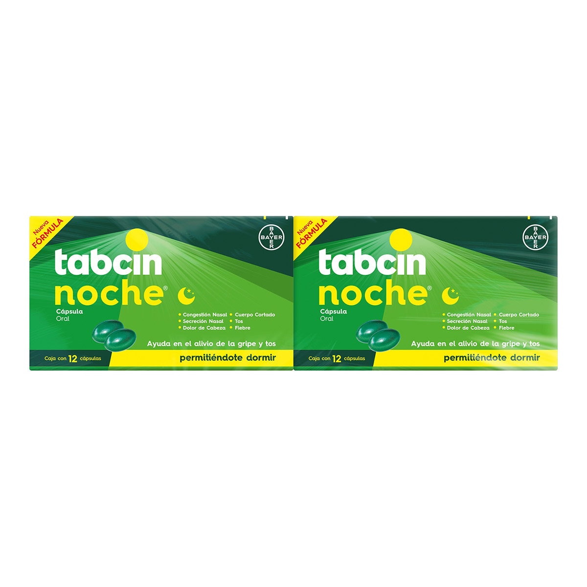 Tabcin Pods Noche 2 Cajas de 12 Cápsulas c/u Tabcin Pods Noche 2 Cajas de 12 Cápsulas c/u