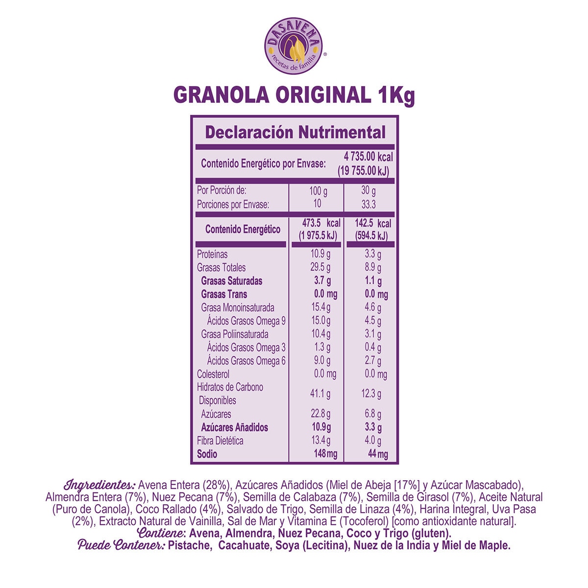 Dasavena Granola Gourmet 1 kg Dasavena Granola Gourmet 1 kg