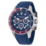 Box Set Reloj Nautica NST Brazalete Plata y Correa Azul NAPNSF407