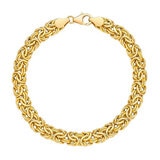 Pulsera Bizantina Pulida para Dama, Oro Amarillo de 14K de 19.05cm