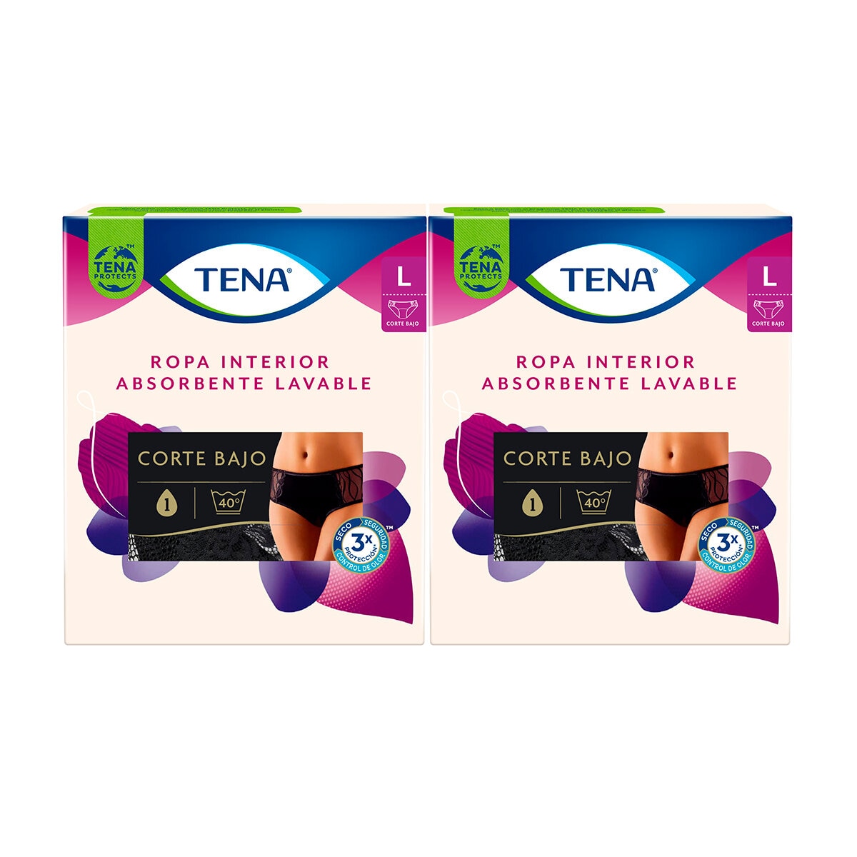 Tena Ropa Interior Reusable Corte Bajo Grande 2 pzas