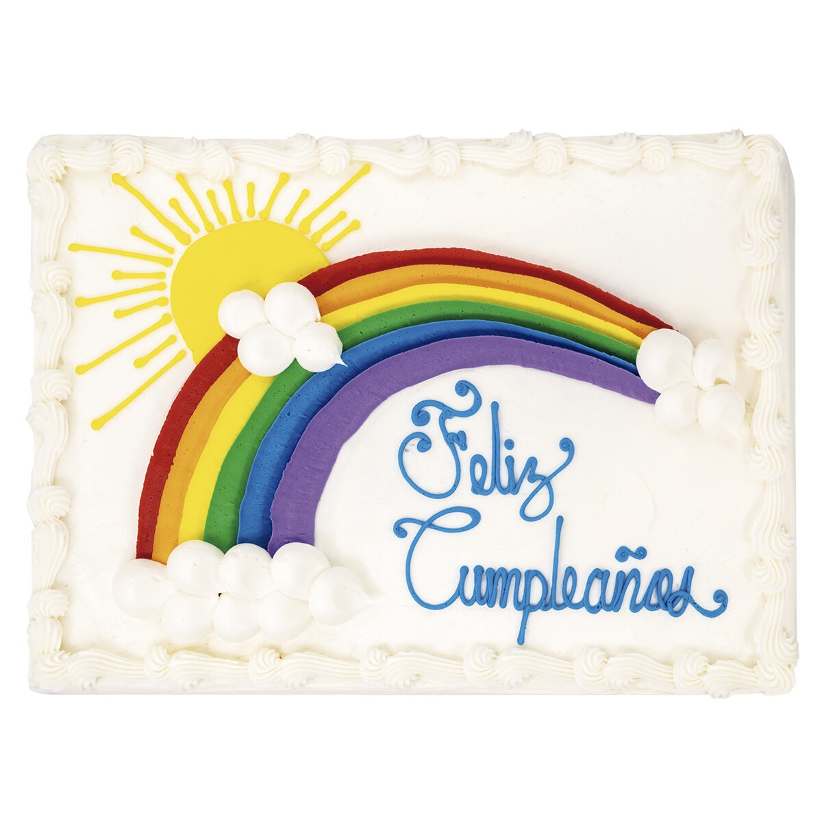 pastel de cumpleaños decorado con arcoiris