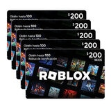 Roblox Cinco Certificados Digitales de $200 c/u Roblox Cinco Certificados Digitales de $200 c/u