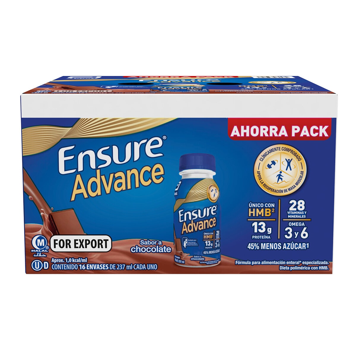 Ensure Advance Suplemento Alimenticio Sabor Chocolate 16 pzas de 237 ml Ensure Advance Suplemento Alimenticio Sabor Chocolate 16 pzas de 237 ml