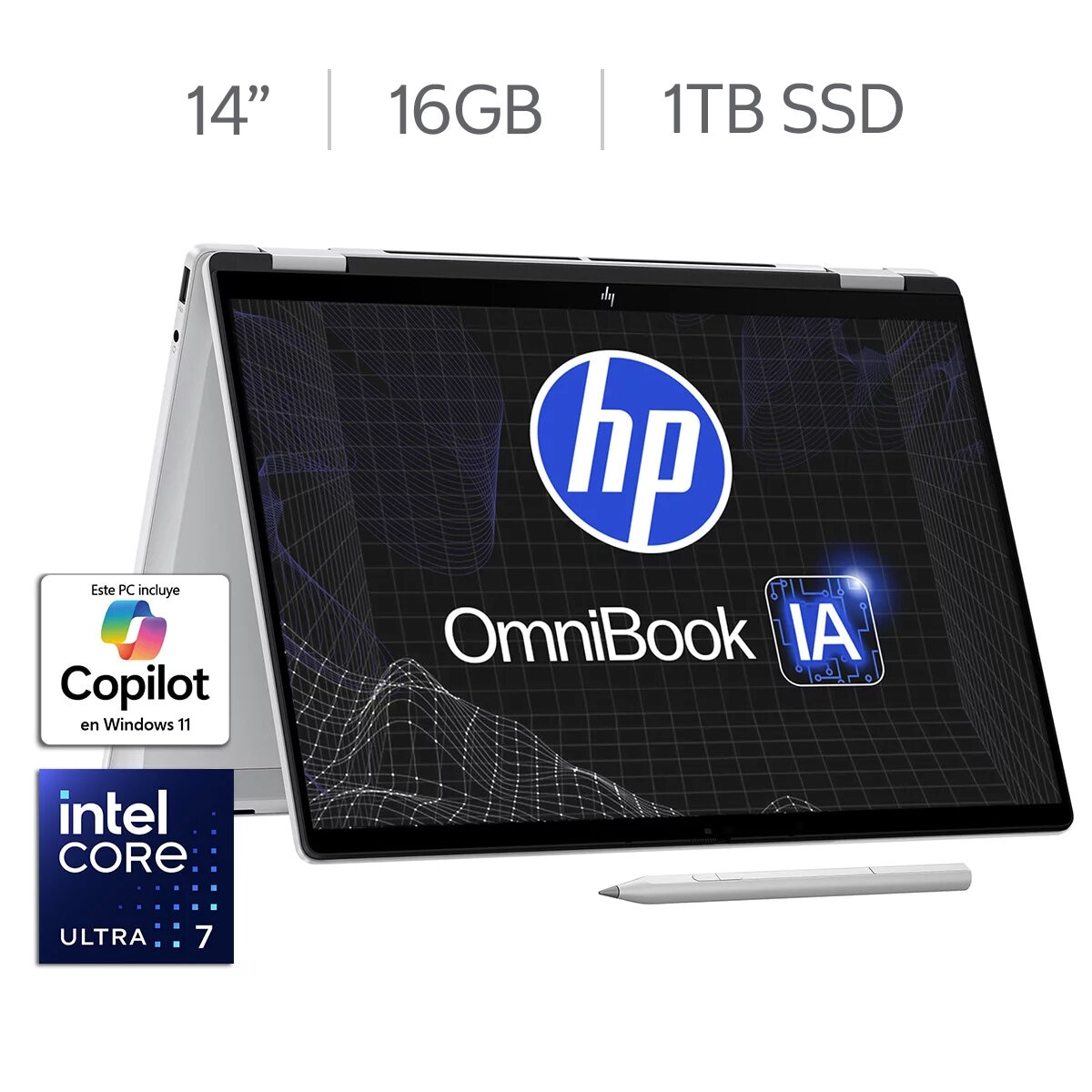 HP Omnibook X Flip NGAI 14-fm0072la 14" OLED UWVA Intel Core Ultra 7 16GB 1TB HP Omnibook X Flip NGAI 14-fm0072la 14" OLED UWVA Intel Core Ultra 7 16GB 1TB