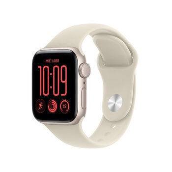 Apple Watch SE 3 (GPS) 40mm Aluminio Blanco Estelar + Correa Deportiva Arena - Talla S/M Apple Watch SE 3 (GPS) 40mm Aluminio Blanco Estelar + Correa Deportiva Arena - Talla S/M