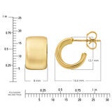 Aretes, Arracadas 'C', Oro Amarillo 14K Aretes, Arracadas 'C', Oro Amarillo 14K