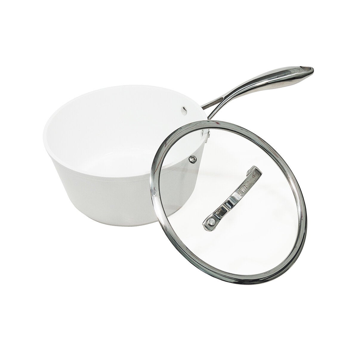 Westinghouse, Olla 16 cm de Cerámica Blanca, Acero Inoxidable Westinghouse, Olla 16 cm de Cerámica Blanca, Acero Inoxidable