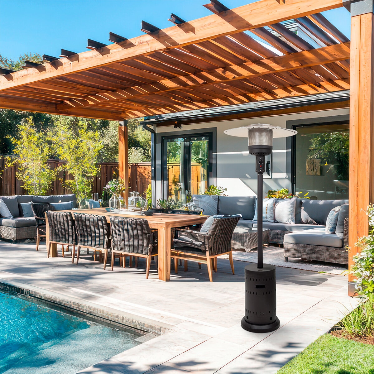 Fire Sense, Calentador de Gas para Exterior Color Negro Fire Sense, Calentador de Gas para Exterior Color Negro