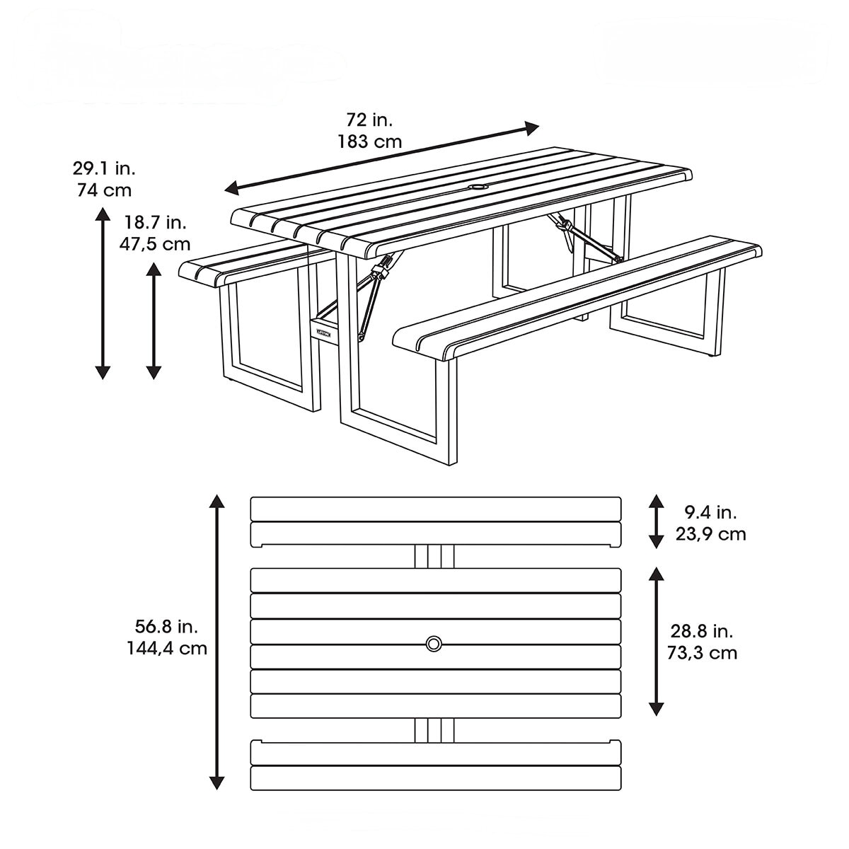 Lifetime, Mesa para Picnic Plegable de 6' Lifetime, Mesa para Picnic Plegable de 6'