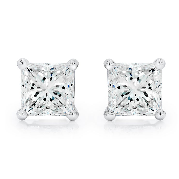 2.00ctw, Aretes de diamantes, corte princesa, platino 2.00ctw, Aretes de diamantes, corte princesa, platino