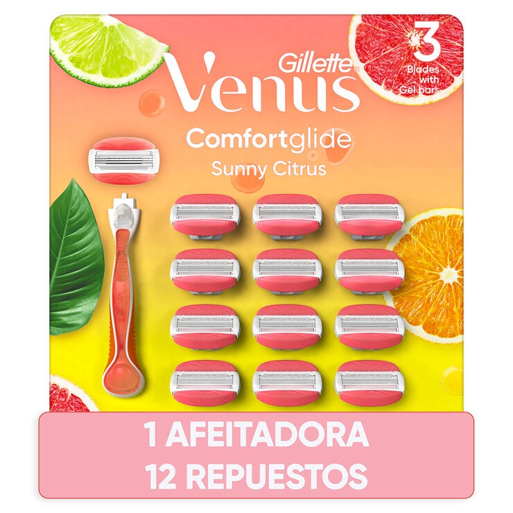 Gillette Venus Sunny Citrus Mango + 12 cartuchos 13 pzas Gillette Venus Sunny Citrus Mango + 12 cartuchos 13 pzas