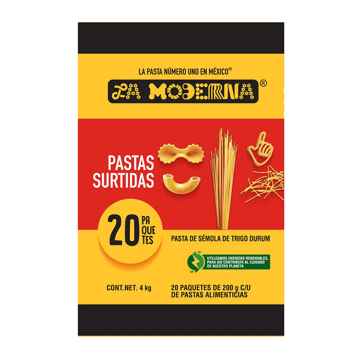 La Moderna Pastas Surtidas 20 pzas de 200 gr La Moderna Pastas Surtidas 20 pzas de 200 gr