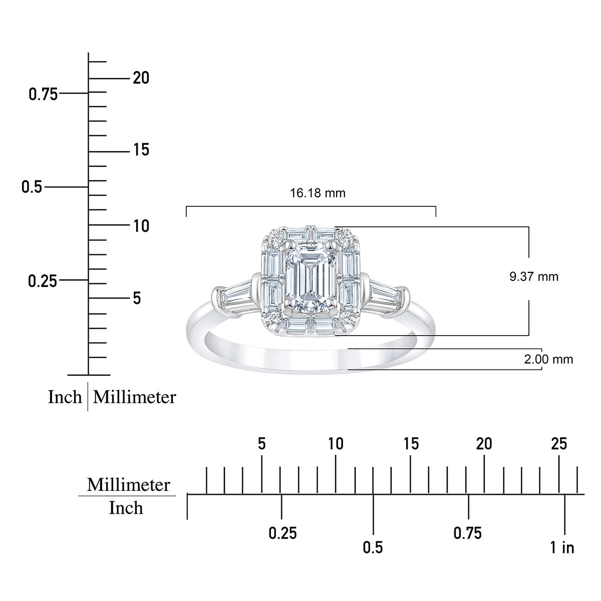 Anillo de Compromiso, 0.98ctw Diamantes, Oro Blanco de 14K