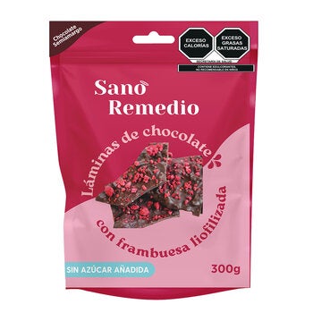 Sano Remedio, Laminas De Chocolate Sin Azucar Con Frambuesa Liofilizada 300 g Sano Remedio, Laminas De Chocolate Sin Azucar Con Frambuesa Liofilizada 300 g