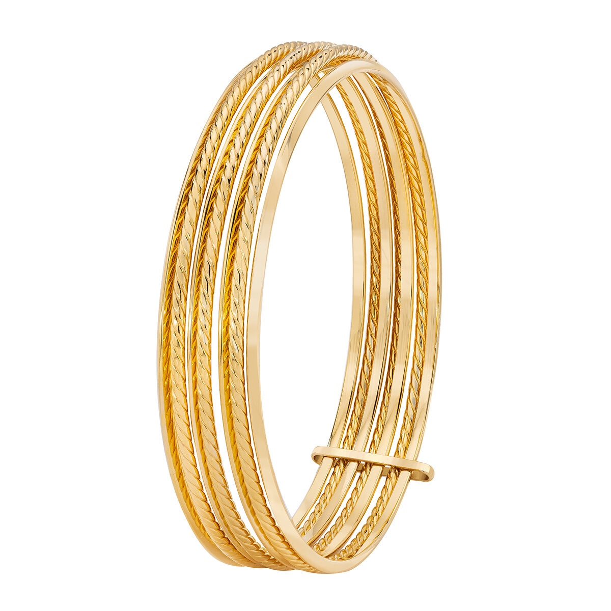 Brazalete, Oro Amarillo de 14K, de 7 aros