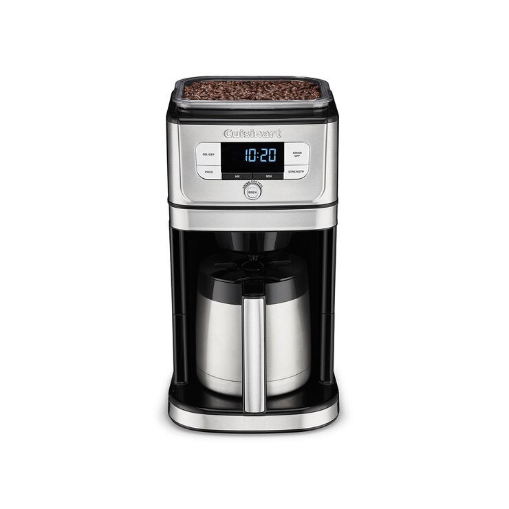 Cuisinart, Cafetera con molino integrado para 10 tazas con jarra de acero Cuisinart, Cafetera con molino integrado para 10 tazas con jarra de acero