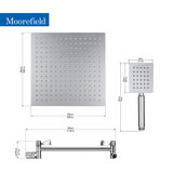 Moorefield, Set de Regadera tipo Lluvia Cascade