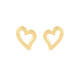 Aretes de Corazon, Oro Amarillo 14K Aretes de Corazon, Oro Amarillo 14K