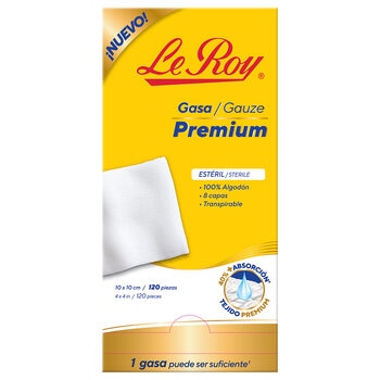 Le Roy Gasa Estéril Premium 120 Piezas Le Roy Gasa Estéril Premium 120 Piezas
