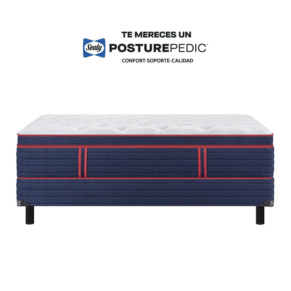 Sealy, Embody Soft Red, Colchón y Box King Size Sealy, Embody Soft Red, Colchón y Box King Size