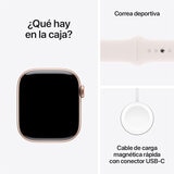 Apple Watch S10 (GPS) Caja de aluminio oro rosa 42mm con correa deportiva rosa rubor