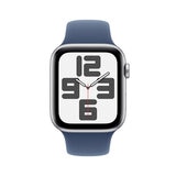 Apple Watch SE (GPS) Caja de aluminio plata 44mm con Correa deportiva azul denim M/L