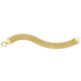 Pulsera Bombay Bismark de Cinco Hileras, Oro Amarillo de 14K, 19cm