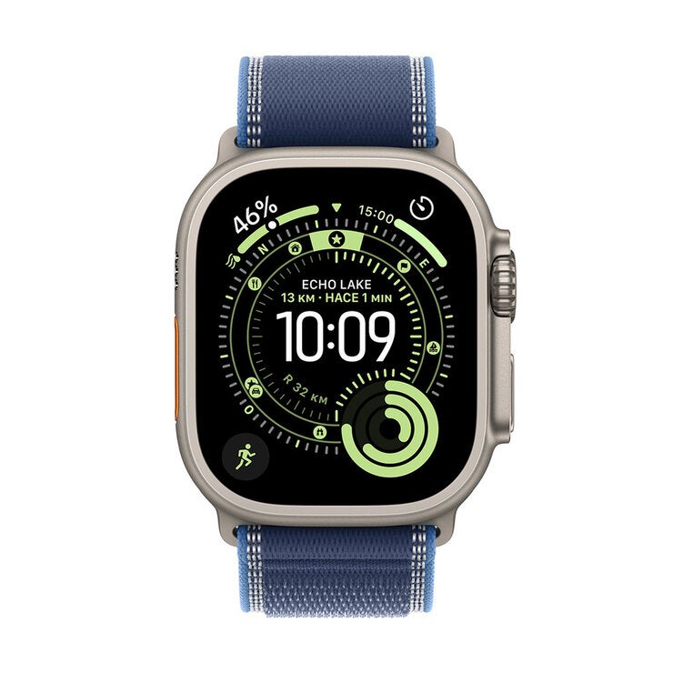 Apple Watch Ultra 3 (GPS + Celular) 49mm Titanio Natural + Correa Trail Azul / Azul Brillante - Talla M/L Apple Watch Ultra 3 (GPS + Celular) 49mm Titanio Natural + Correa Trail Azul / Azul Brillante - Talla M/L
