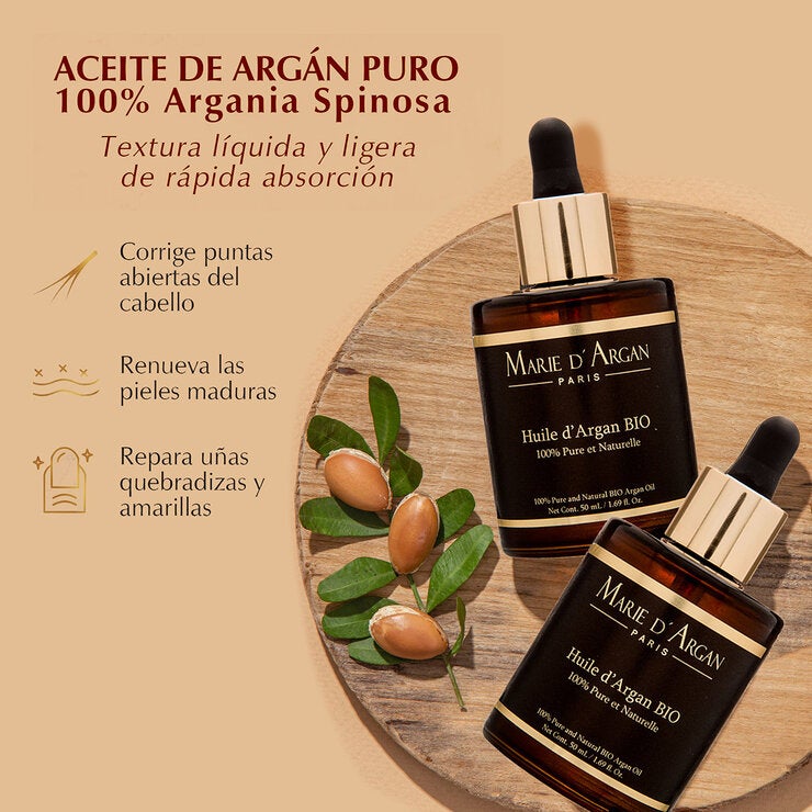 Marie D'Argan, Dúo Aceite de Argán 100% orgánico y vegano Marie D'Argan, Dúo Aceite de Argán 100% orgánico y vegano