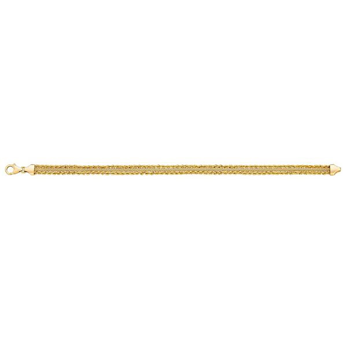 Pulsera para Dama, Oro Amarillo de 14K de 19cm Pulsera para Dama, Oro Amarillo de 14K de 19cm