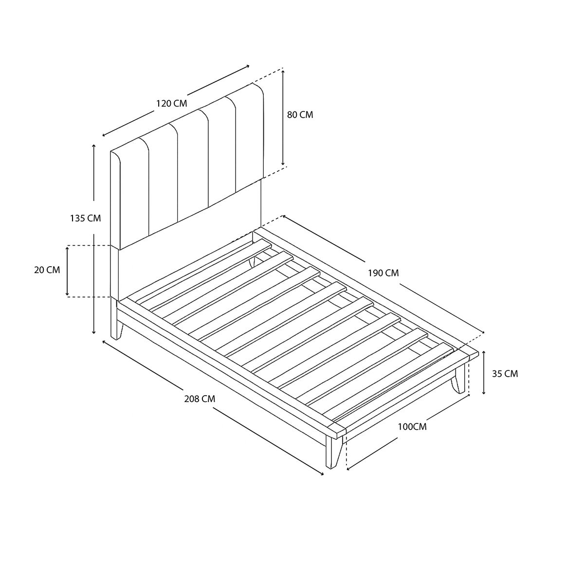 Violanti, Cama Individual Beige Violanti, Cama Individual Beige
